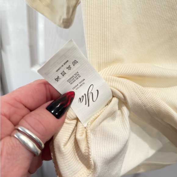 Young LA Cream Ribbed Women's Top - Picture 8 of 8